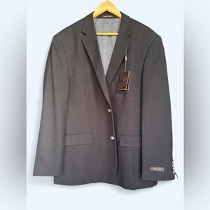Pierre Loren Men's Black George 2B Classic Fit Sport Coat Jacket NWT Size 46L